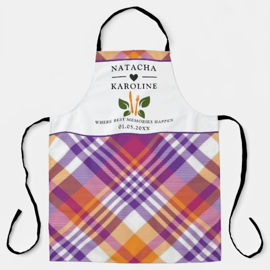 カスタム文字、水彩キッチン エプロン (正面)