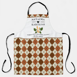 カスタム文字、水彩キッチン エプロン