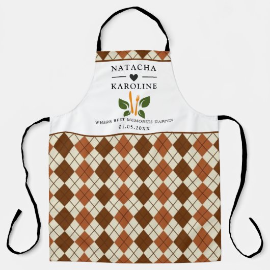 カスタム文字、水彩キッチン エプロン (正面)