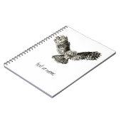 カスタム文字，水彩梟，鳥獣，自然 ノートブック (左側)