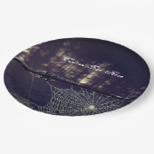 カスタム文字/秋不気味フォレスト不気味スパイダーウェブ ペーパープレート (アングル)