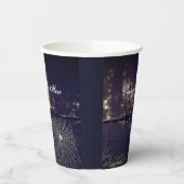 カスタム文字/秋不気味フォレスト不気味スパイダーウェブ 紙コップ (左)