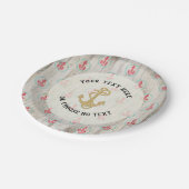 カスタム文字/素朴航海のいかり熱ビーチ ペーパープレート (アングル)