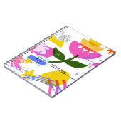 カスタム文字 – 花はっきりした付きコラージュ ノートブック (左側)