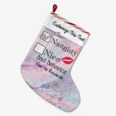 カスタム文字/金ゴールドグリッターいけなメタリック大理石 ラージクリスマスストッキング (正面 (吊り時))