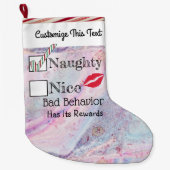 カスタム文字/金ゴールドグリッターいけなメタリック大理石 ラージクリスマスストッキング (正面)