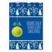 🎾🎄カスタム文字、青と緑のテニスボーブル (正面)