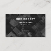 カスタム文字 – 黒いグレーのジオメトリ背景 名刺 (裏面)