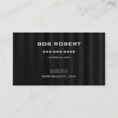 カスタム文字 – 黒い灰色の垂直ストライプ 名刺 (裏面)