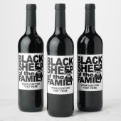カスタム文字「黒い羊」 ワインラベル (ボトル)