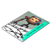 カスタム文字- Ai画像 – かわいいロボットのノート ノートブック (左側)