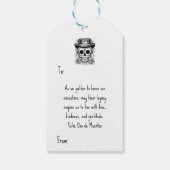 カスタム文字💀 B/W （色あなた自身）ディーアデムエルトス ギフトタグ (裏面)