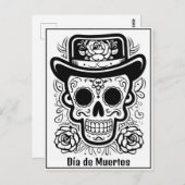 カスタム文字💀 B/W (色あなた自身)ディーアデムエルトス ポストカード (正面/裏面)