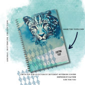 カスタム文字- Blue Leopard Notebook Journal ノートブック