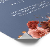 カスタム文字Blue Burgundyのサイン結婚を追加 ポスター (角)