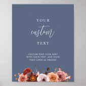 カスタム文字Blue Burgundyのサイン結婚を追加 ポスター (正面)