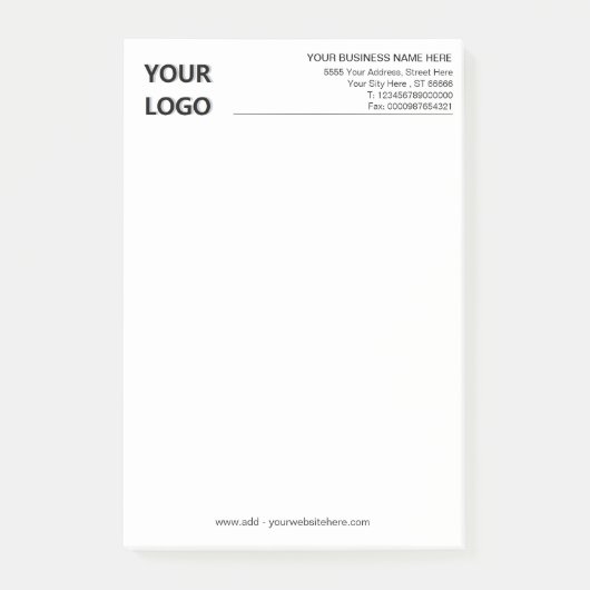 カスタム文字Business Post-it® Notesテンプレート ポストイット (正面)