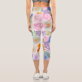 カスタム文字lと美モダンしいフローラlピンク カプリレギンス (裏面)