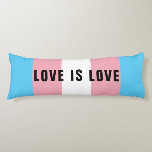 カスタム文字LGBTレインボートランスジェンダープライド国旗 ボディピロー (正面)