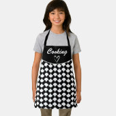 カスタム料理白黒花びらパターン エプロン (インサイチュ)