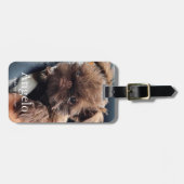 カスタム新しいペットの子犬2写真 ラゲッジタグ (正面横)