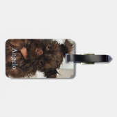 カスタム新しいペットの子犬2写真 ラゲッジタグ (裏面横)