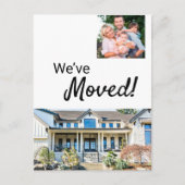 カスタム新しいホームファミリーの写真と新しい住所 案内ポストカード (正面)