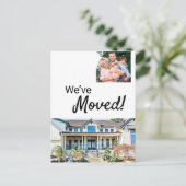 カスタム新しいホームファミリーの写真と新しい住所 案内ポストカード (スタンド正面)