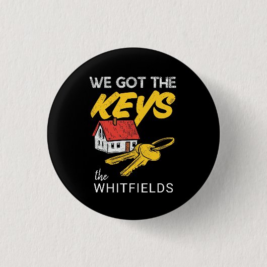 カスタム新しいホーム所有者の一致する引っ越し祝いパーティーパーティー 缶バッジ (正面)