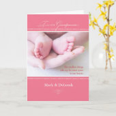 カスタム新しい祖父母、マーク&デボラ、ピンク カード (黄色い花)