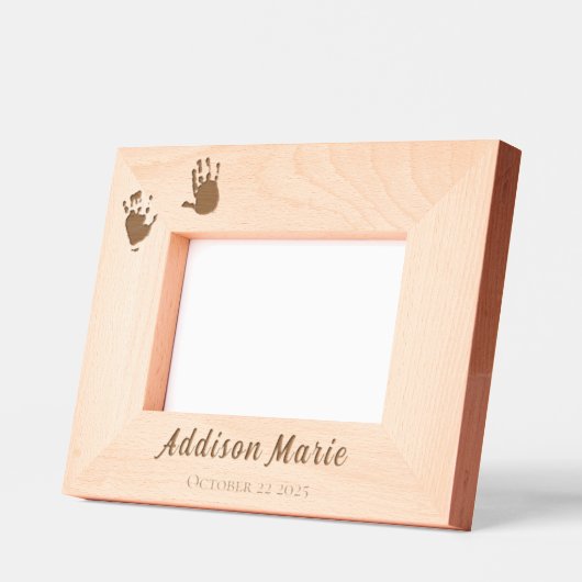 カスタム新しい親生まれたばかりのの手書き レーザー彫刻フレーム (左)