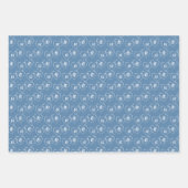 カスタム新婦ブルー&ホワイトハートチャーム ラッピングペーパーシート (正面3)