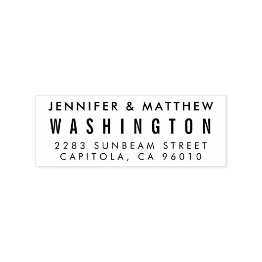 カスタム新婦モダン差出人住所 ラバースタンプ (インプリント)