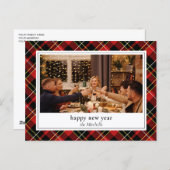 カスタム新年シック赤白黒イエロープライド ポストカード (正面/裏面)