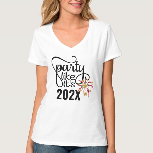 カスタム新年パーティーファミリー新年 Tシャツ (正面)