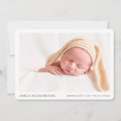 カスタム新生児少年または少女誕生 案内状 (正面)