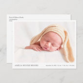 カスタム新生児少年少女誕生発表 ポストカード (正面/裏面)