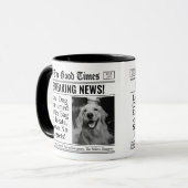 カスタム新聞マグカップ、面白いペット愛好家の贈り物犬 マグカップ (正面左)