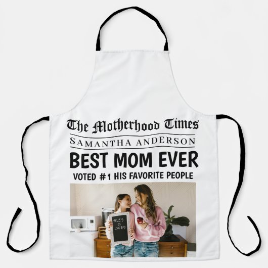 カスタム新聞最高のの見出し写真 エプロン (正面)