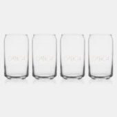 カスタム新郎新婦のイニシャルありがとう ガラス缶 (裏面)