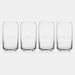 カスタム新郎新婦のイニシャルありがとう ガラス缶