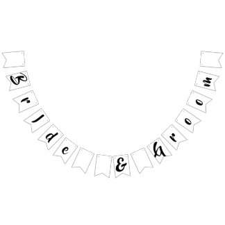 カスタム新郎新婦のバント結婚フラグ バンティングフラッグ