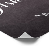 カスタム新郎新婦の名前の日付結婚のサインを追加 ポスター (角)