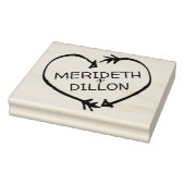 カスタム新郎新婦の名前の矢印ハート ラバースタンプ (スタンプ)