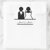 カスタム新郎新婦ネーム結婚式の引き出物シール ラウンドシール (バッグ)