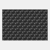 カスタム新郎新婦ブラック&ホワイトハートチャーム ラッピングペーパーシート (正面3)