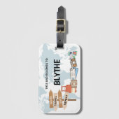 カスタム旅行バッグラベル – 作業、旅行、救繰り返し ラゲッジタグ (正面縦)