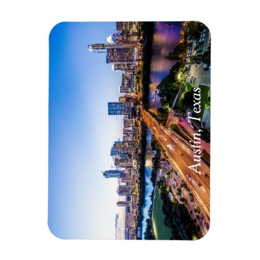 カスタム旅行パーソナライズされた土産オースティンスカイライン マグネット (縦)