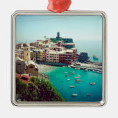 カスタム旅行フォトキープサケ メタルオーナメント (正面)