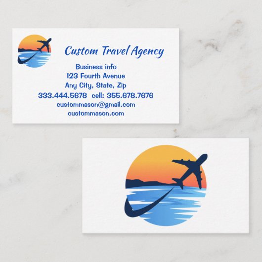 カスタム旅行代理店クルーズバケーションズビジネスカー 名刺 (正面/裏面)